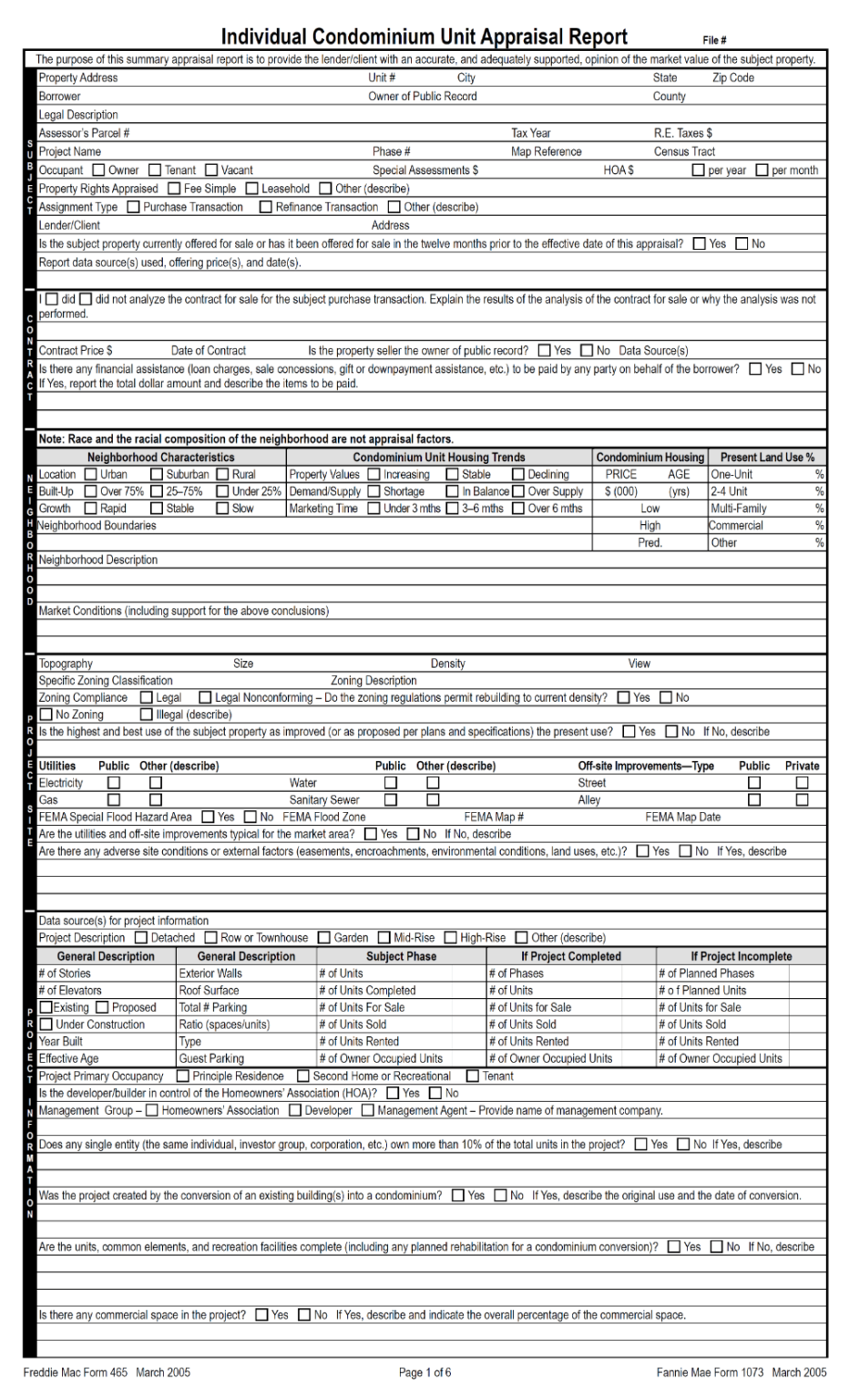 appraisal form 1073